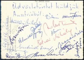 1971 FTC férfi kézilabda csapat tagjainak hazaküldött, aláírt képeslapja