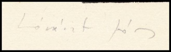 Lóránt János Demeter (1938-): Tél. Linómetszet, papír, jelzett, 8×10 cm