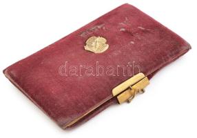 1911-1912 Schreyer Ibolya emlékfüzete, benne számos bejegyzéssel, rajzokkal, rézveretes bársony-köté...