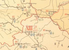 cca 1895 Übersichts-Karte der Dislocation des k.u.k. österr. ung. Heeres und der Landwehren im 1894/...