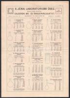 A Jénai laboratóriumi üveg magyar árusítója: calderoni Mű- és Tanszervállalat Rt. ártáblázat