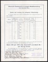 Rheinische Gesellschaft für autogene Metallbearbeitung Carl Schulte Köln katalógus, 4p