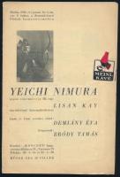 1936 Yeichi Nimura japán táncművész III. estje, "Koncert" hangversenyvállat műsorfüzete