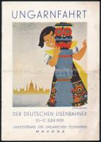 1939 Ungarnfahrt der deutschen Eisenbahner, hajtott, 4p