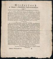 1818 Hirdetések a Hazai s Külföldi Tudósítások. (42.) /A Magyar Országi Termékek folyó Arrok. Leopold Pesti Vásárban, 1818.,hajtott, 2 sztl. lev.