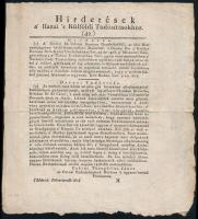 1818 Hirdetések a' Hazai 's Külföldi Tudósítások. (42.) /A Magyar Országi Termékek folyó Arrok. Leopold Pesti Vásárban, 1818.,hajtott, 2 sztl. lev.