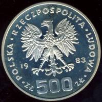 Lengyelország 1983. 500Zl próba! "Téli olimpia-korcsolya" T:PP Csak 500db! RR!!
