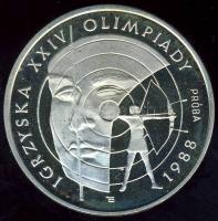 Lengyelország 1987. 1000Zl próba! "Olimpia-íjászat" T:PP Csak 500db! RR!!
