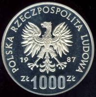 Lengyelország 1987. 1000Zl próba! "Olimpia-íjászat" T:PP Csak 500db! RR!!