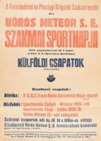 1953 Vörös Meteor S. E. szakmai sportnapja plakát, 58×42 cm