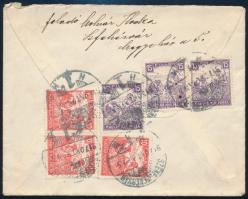 1917 Expressz levél Fehérszámú Arató bélyegekkel / Express cover