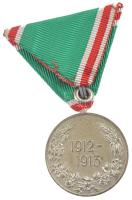 Bulgária 1933. "Balkán Háborús Emlékérem 1912-1913" ezüstözött bronz kitüntetés mellszalag...