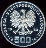 Lengyelország 1983. 500Zl próba! "Téli olimpia-korcsolya" T:PP Csak 500db! RR!!