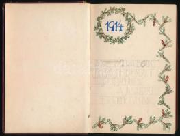 1914-1921 "A világháború első sebesült tisztjeinek ajándéka Etuskának" emlékfüzet: benne B...