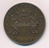 1935. Erzsébeti Torna Club 1909 kétoldalas bronz díjérem (48mm) T:1,1- patina HP 1089a