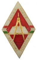 ~1960-1970. Zalka Máté Katonai Főiskola aranyozott, festett műgyantás fém jelvény (46x27mm) T:1-
