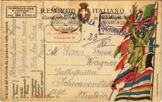 1918 R. Esercito Italiano. Corrispondenza in franchigia. Corrispondenza Prigionieri Guerra / WWI Italian military field postcard, Austro-Hungarian K.u.K. POW (prisoner of war) letter (EK)