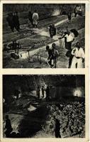 1939 Aknaszlatina, Akna Slatina, Slatinské Doly, Szolotvino, Solotvyno; sóbánya, belső, bányászok / salt mine, interior, miners (EK)