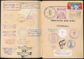 1977 Országos Kék-túra útvonala igazolófüzet, Magyar Természetbarát Szövetség, beragasztott fotókkal...
