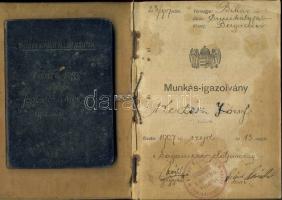 1907 Munkásigazolvány + 1946 M. kir. Államvasutak félárú jegyre jogsító igazolvány