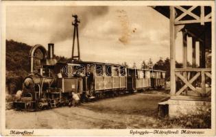 1934 Mátrafüred (Gyöngyös), Gyöngyös-Mátrafüredi Mátravasút, gőzmozdony, vonat, tolattyú szerkezet olajozása, karbantartás a Mátrafüredi végállomáson (Rb)