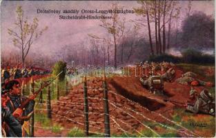Drótsövény akadály Orosz-Lengyelországban / Stacheldraht-Hindernisse / WWI Austro-Hungarian K.u.K. military, barbed wire fence in Russian Poland s: F. Höllerer