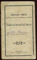 1906 Sonkád vidéki hitelszövetkezet és gabona  raktára eladási és bevásárlási könyve