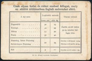 Komárom 1941 Halászjegy 1P benyomott illetékkel, foltos