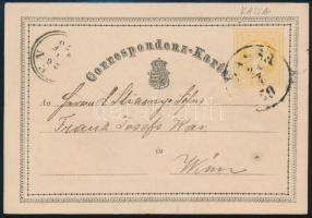 1869 2kr díjjegyes levelezőlap "KASSA" 1869 2kr PS-card "KASSA"