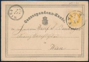 1870 2kr díjjegyes levelezőlap "NYITR(A)" 1870 2kr PS-card "NYITR(A)"