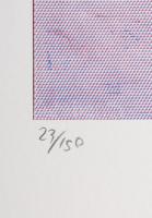 Roy Lichtenstein (1923-1997): Kiss. Ofszet litográfia. papír. Sorszámozott, jelzett a nyomaton 23/15...