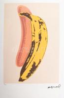 Andy Warhol (1928-1987): Banana. Ofszet itográfia, papír. Számozott 75/100, jelzett a nyomaton. Georges Israel editeur szárazpecséttel is jelzett, hozzá tanúsítvány. Offset lithography with attest. 56,3x38,3 cm