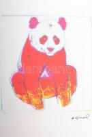Andy Warhol (1928-1987): Panda. Ofszet itográfia, papír. Számozott 91/100, jelzett a nyomaton. Georges Israel editeur szárazpecséttel is jelzett, hozzá tanúsítvány. Offset lithography with attest. 56,3x38,3 cm
