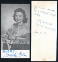 Nótaénekesek és mások aláírása fotókon: Tavaszy Sándorné, Lipcsei Kata - Wiener Eisrevue, Máthé Jolá...