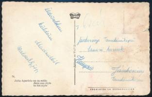 Waldeck (Vári) György (1937-1990) focista saját kézzel írt képeslapja
