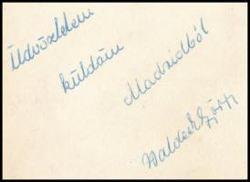 Waldeck (Vári) György (1937-1990) focista saját kézzel írt képeslapja