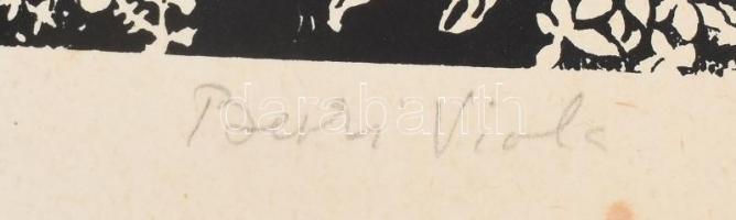 Berki Viola (1932-2001): Budavári éjszaka. Szitanyomat, papír. Jelzett. Számozott: 20/50. Lapszéli s...