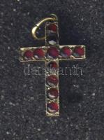 Kis arany (14K) kereszt féldrágakövekkel 0,76g