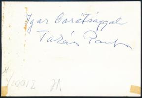 Takács Paula opera-énekesnő Tosca szerepében, a róla készült fotó hátoldalán aláírása