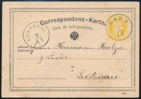 1875 2kr díjjegyes levelezőlap HARD - LUSTENAU
