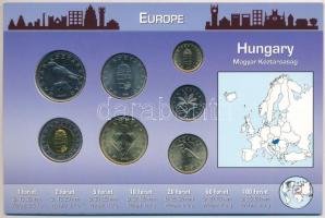 1996-2007. 1Ft-100Ft (7xklf) forgalmi összeállítás "Europe, Hungary" kartonlapon T:1,1-