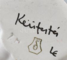 Drasche / Kispest porcelán pillangó, kézzel festett, jelzett, kis kopással, m: 4 cm