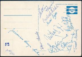 Az 1964-es tokiói olimpiai csapat tagjainak aláírása KLM képeslapon