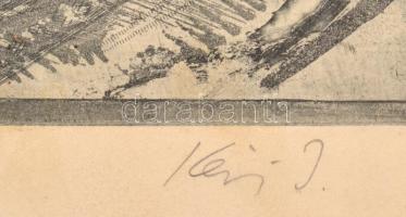 Kéri Imre (1945- ): "Balatonfüred, Gombás kúria". Rézkarc, papír, jelzett, kartonra kasíro...