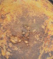 2 db ezüstözött alpakka talpas pohár, vésett monogrammal, XX. sz. eleje körül, jelzett, koruknak meg...