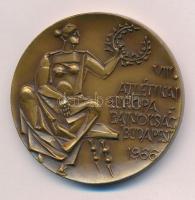 Kiss Nagy András (1930-1997) 1966. VIII. Atlétikai Európa Bajnokság Budapest bronz emlékérem (53mm) T:1