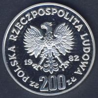 Lengyelország 1982. 200Zl Ag "Labdarúgó VB" T:PP Csak 21.000db!