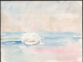 Jelzés nélkül: Balaton, 8 db, akvarell, papír, 24×32 cm