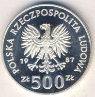 Lengyelország 1987. 500Zl Ag "Téli olimpia-jégkorong" T:PP Csak 15.000db!
