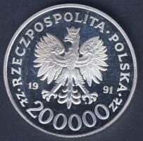 Lengyelország 1991. 200.000Zl Ag "Olimpia-súlyemelés" T:PP Csak 20.000db!